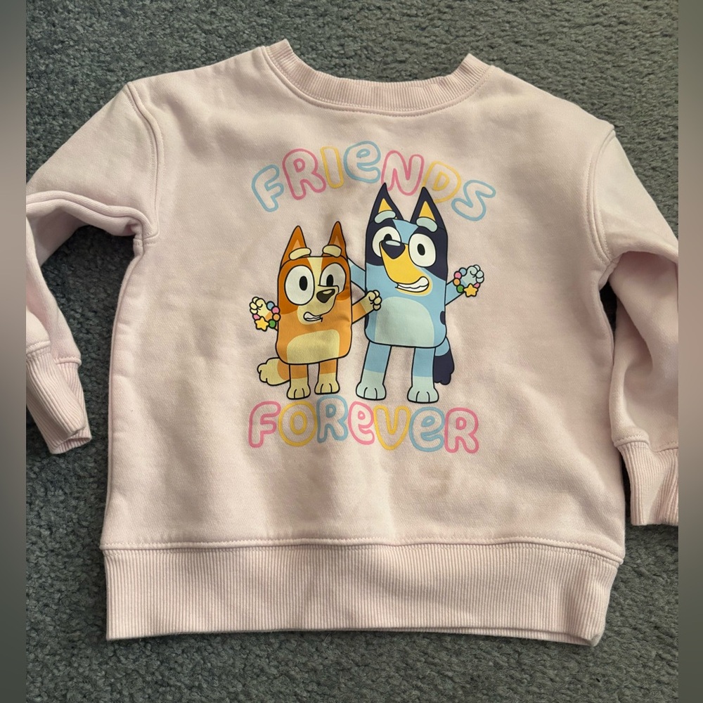 Bluey and Bingo Friends Forever Light Pink Sweatshirt